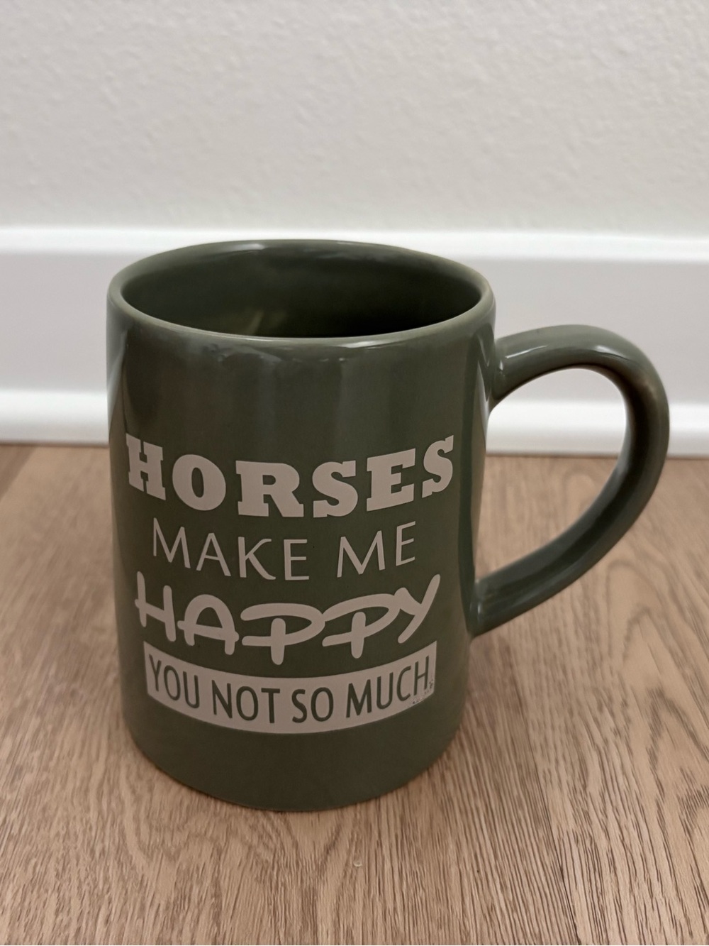 Green Ceramic 'Horses Make Me Happy' Mug - Cracker Barrel